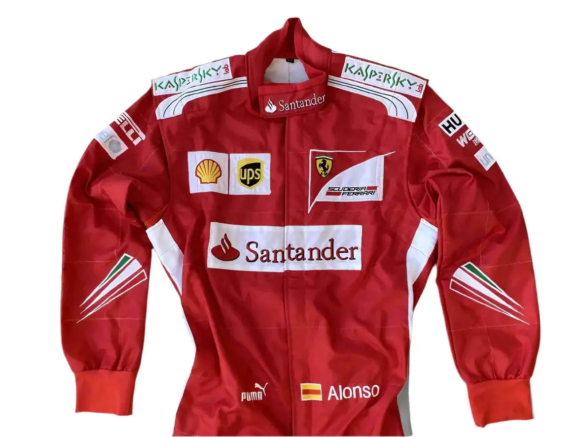 2014 Fernando Alonso Ferrari F1 Embroidered Racing Suit