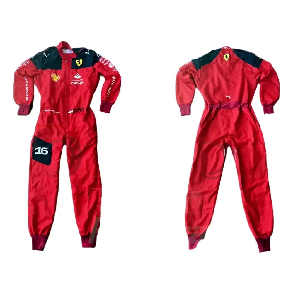 2023 Charles Leclerc Scuderia Ferrari F1 Embroidered Racing Suit - Official Team Gear