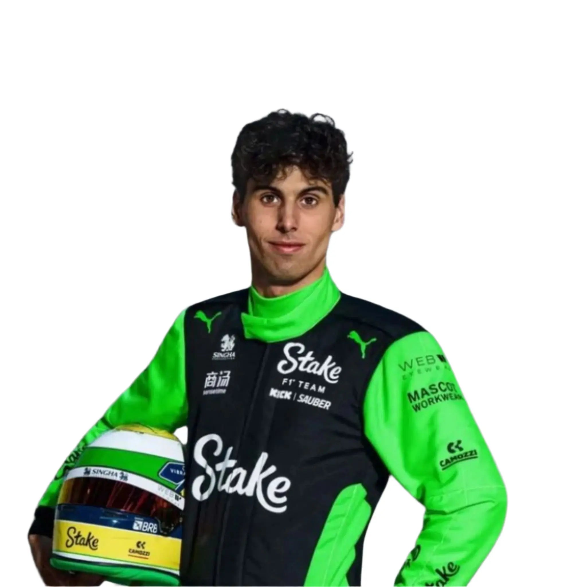 2025 Gabriel Bortoleto Kick Sauber Stake F1 Team Racing Suit