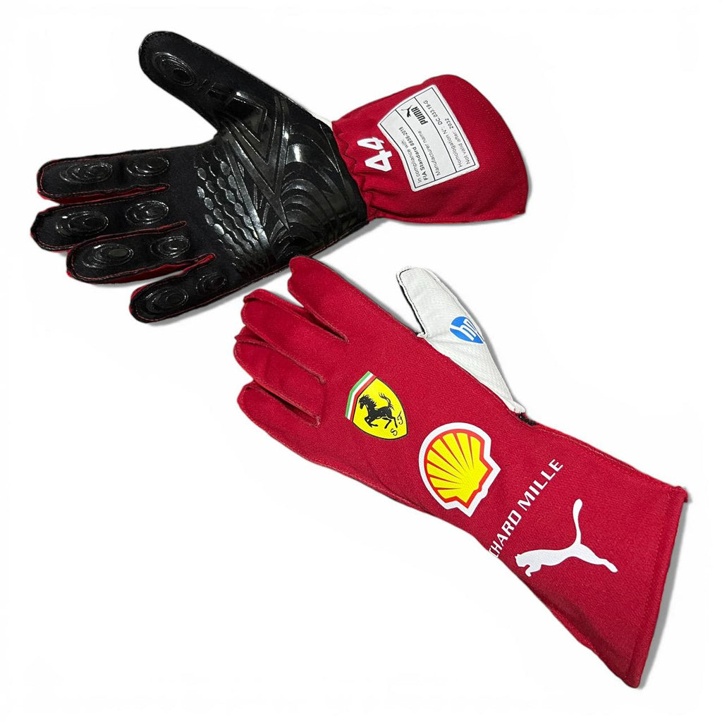 2025 Lewis Hamilton Used and Signed Ferrari Race Gloves