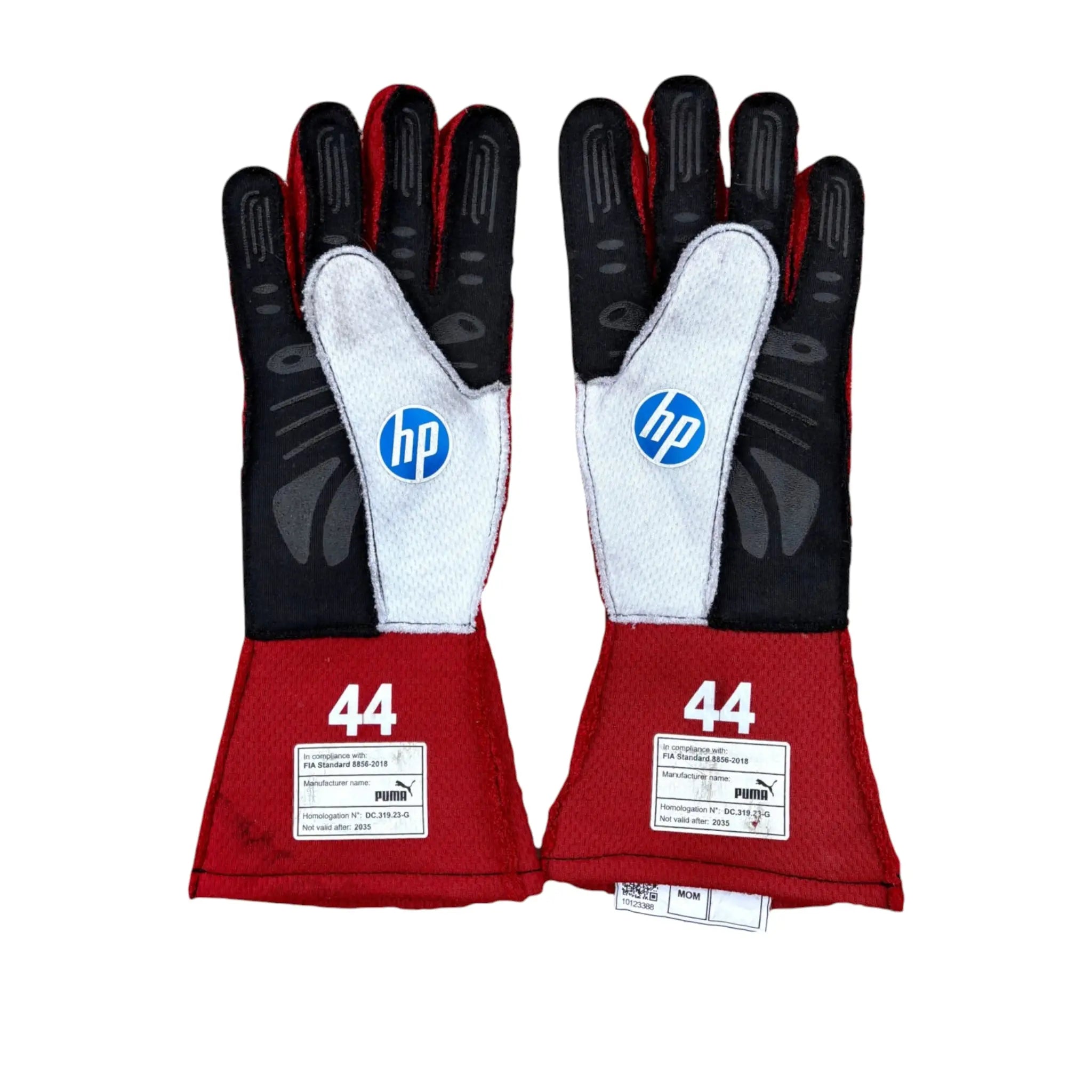 2025 Lewis Hamilton Used and Signed Ferrari Race Gloves
