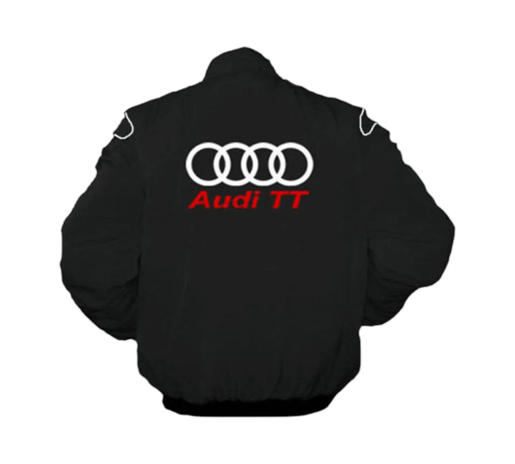 Audi TT Racing Jacket Vintage Black – Embroidered Bomber Jacket