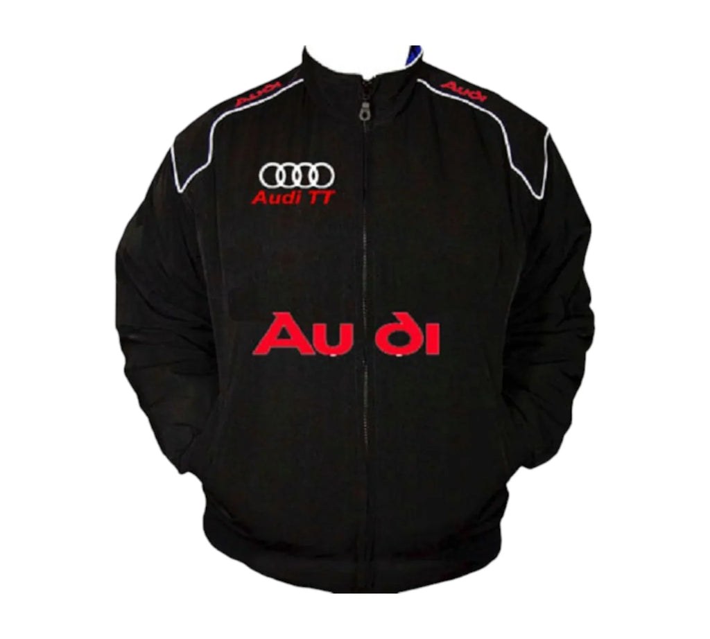 Audi TT Racing Jacket Vintage Black – Embroidered Bomber Jacket