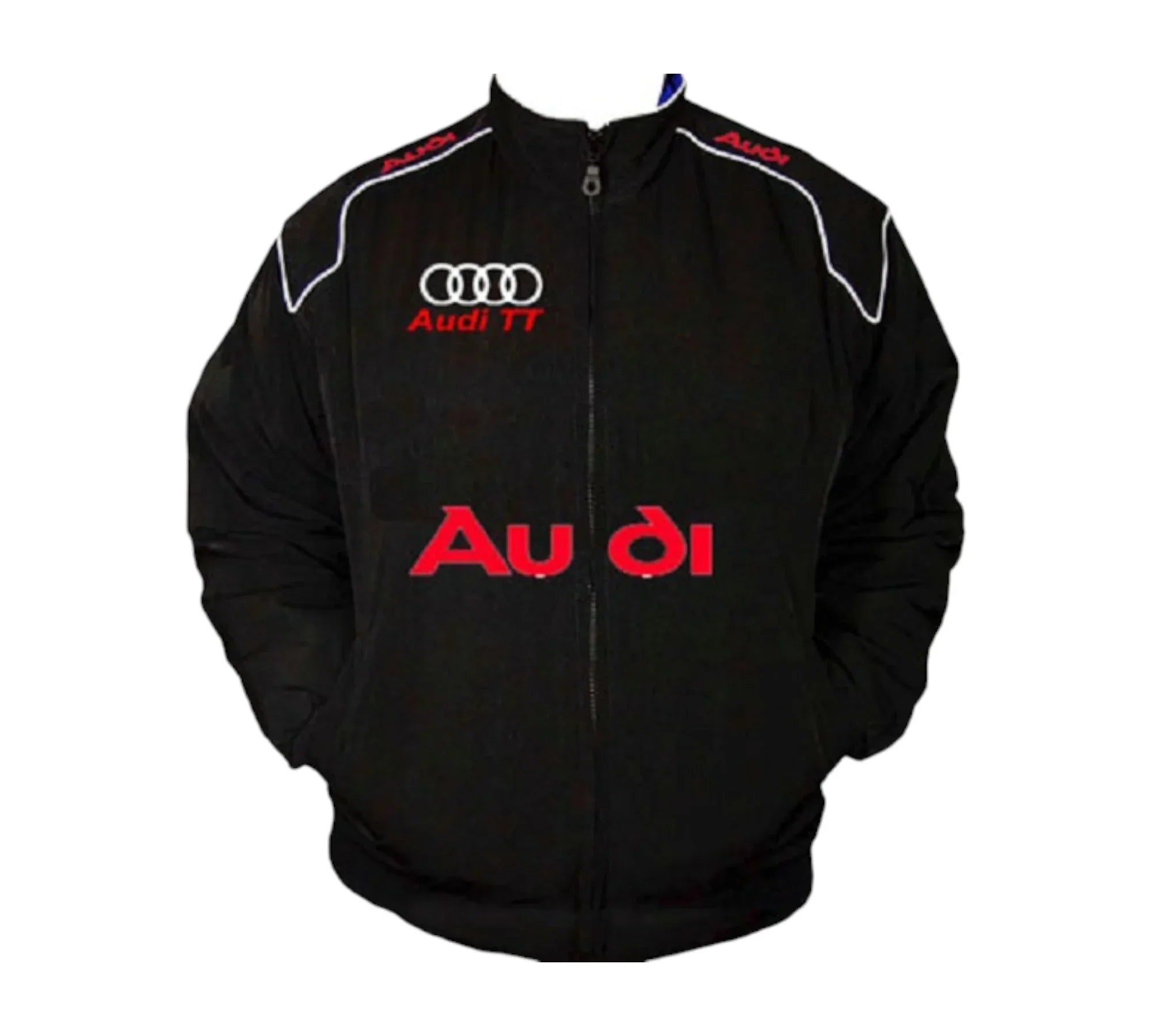 Audi TT Racing Jacket Vintage Black – Embroidered Bomber Jacket