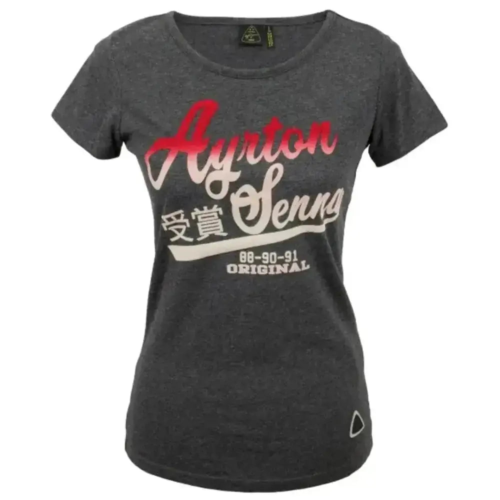 Ayrton Senna Ladies T-Shirt Vintage Grey