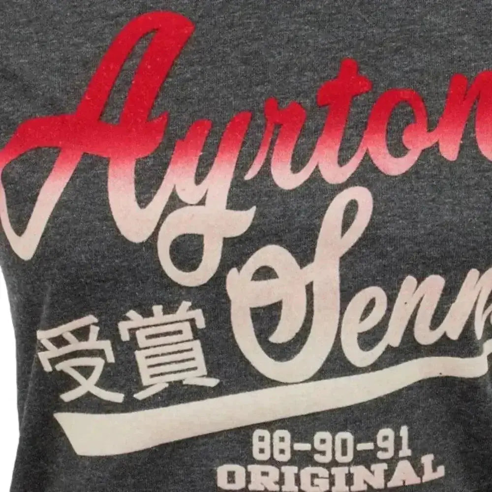 Ayrton Senna Ladies T-Shirt Vintage Grey