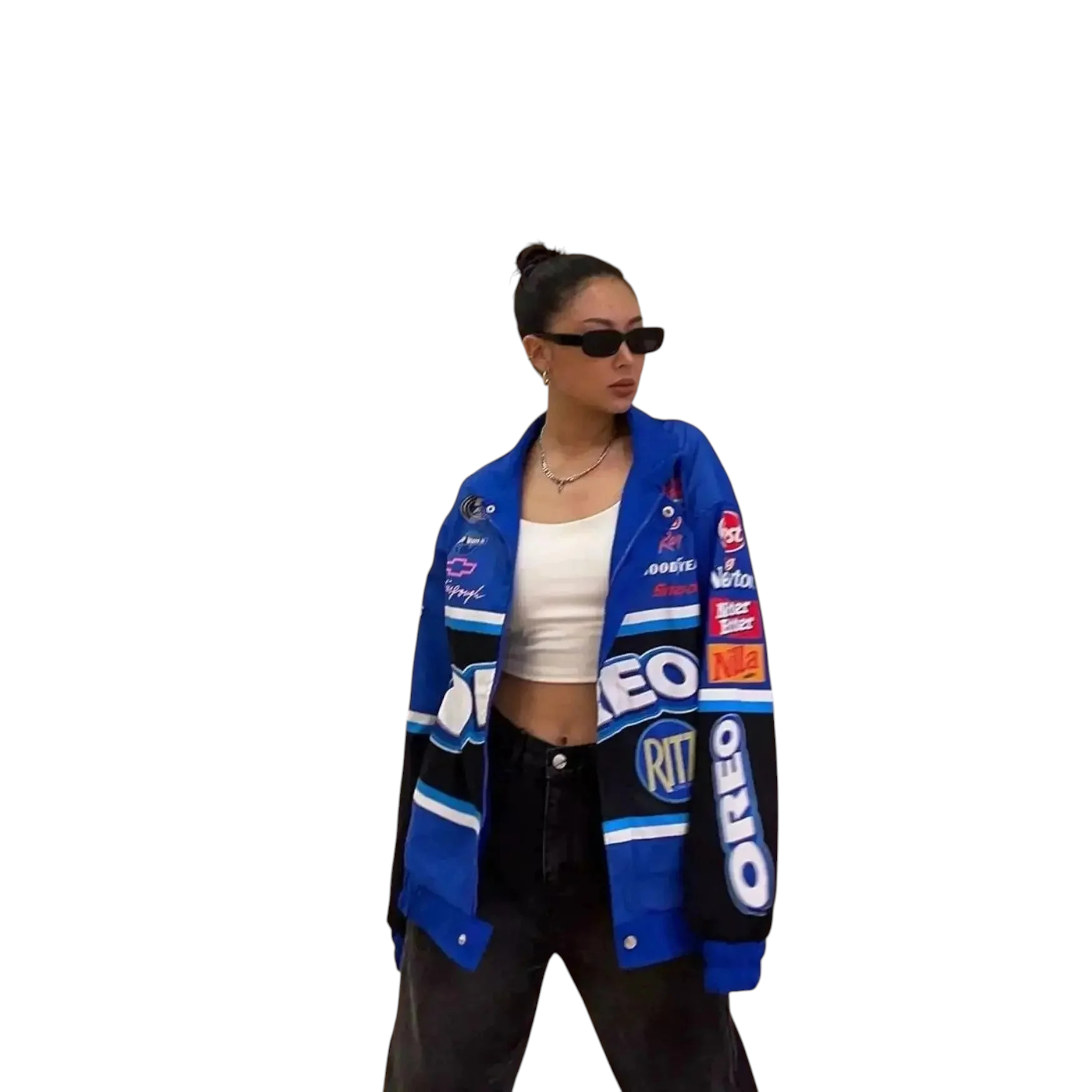 F1 Biker Racing Streetwear Embroidered Bomber Jacket