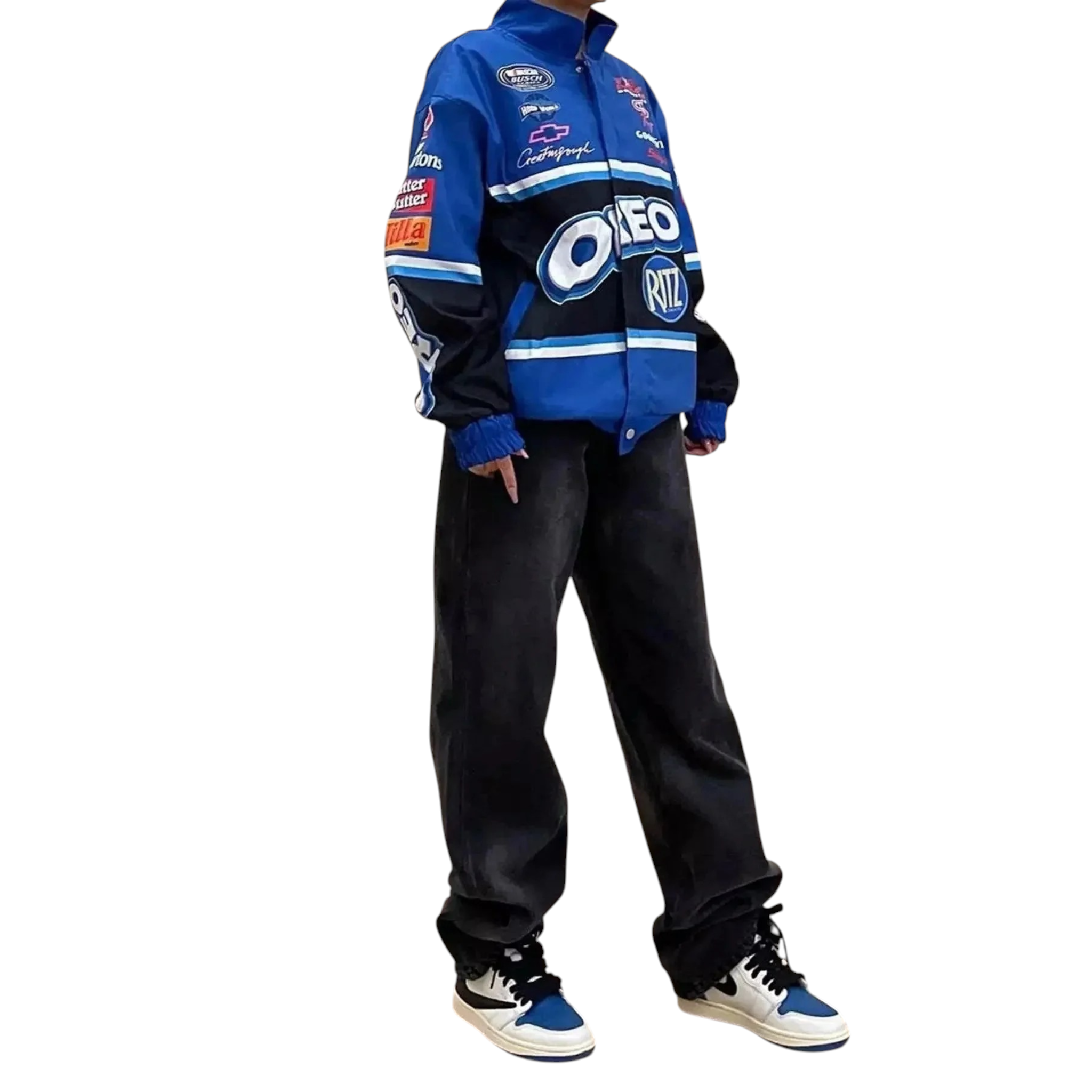 F1 Biker Racing Streetwear Embroidered Bomber Jacket