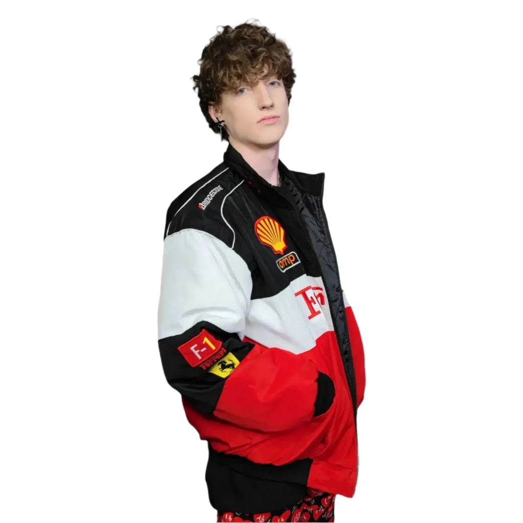 Ferrari F1 Multi Patch Embroidered Racing Jacket