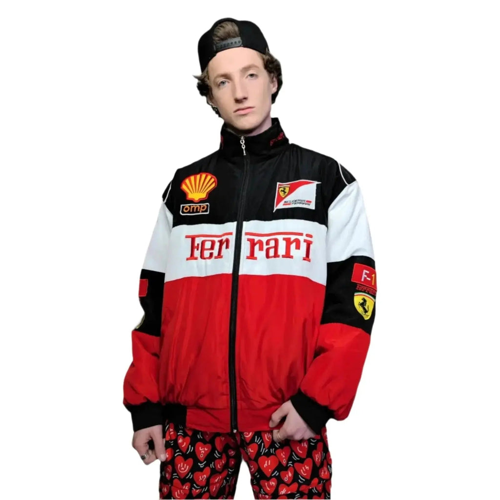 Ferrari F1 Multi Patch Embroidered Racing Jacket