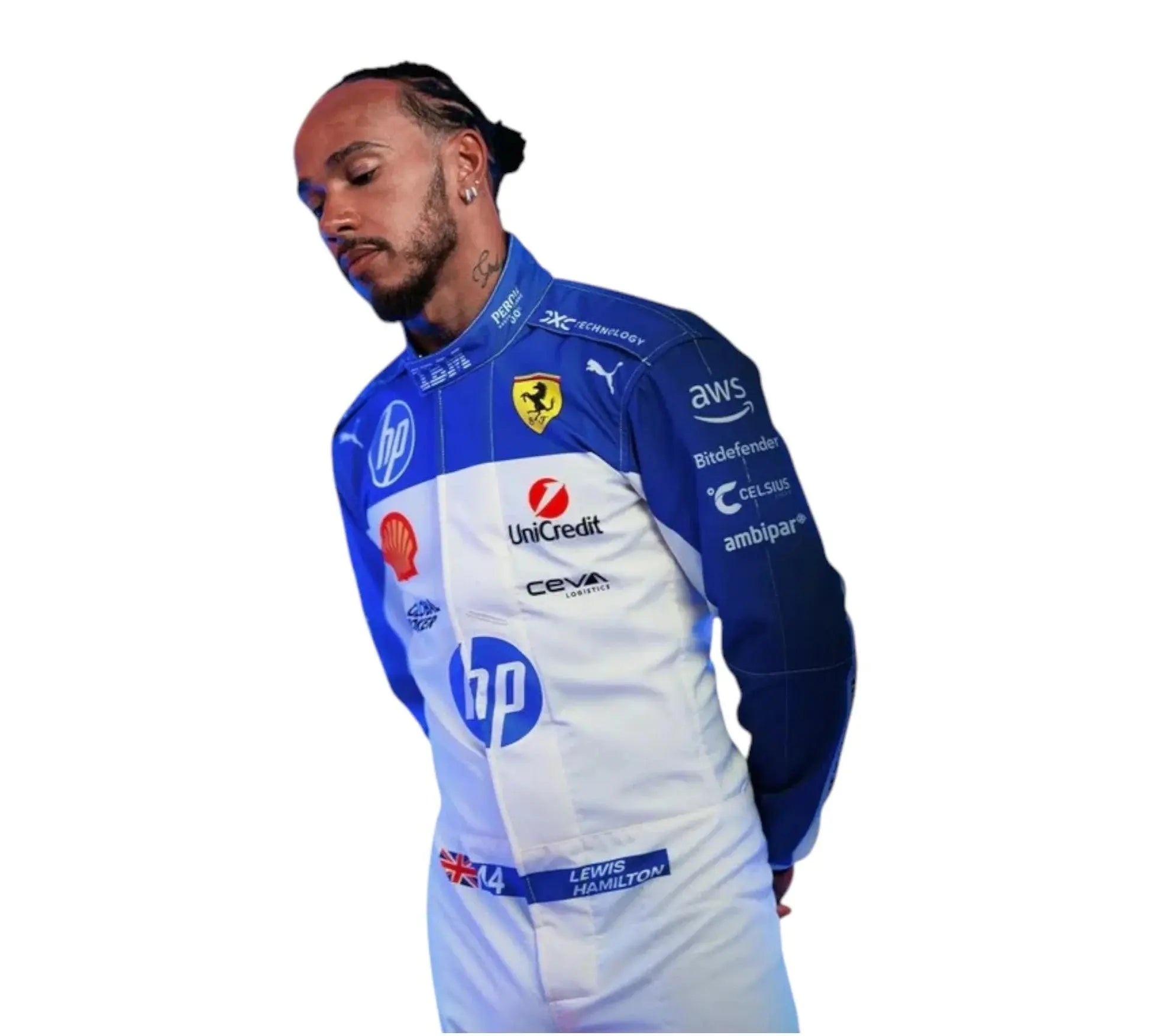 Lewis Hamilton HP 2025 Ferrari Race Suit - Miami GP
