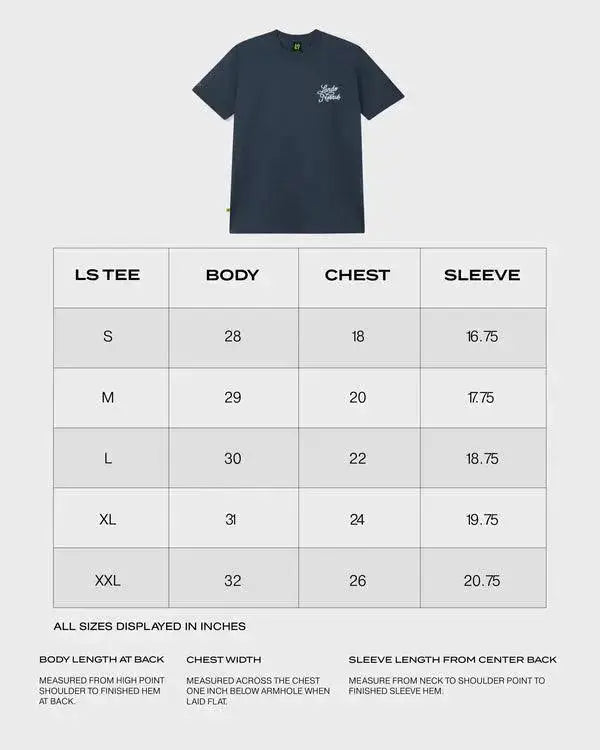 SCRIPT PETROL BLUE LONG SLEEVE TEE