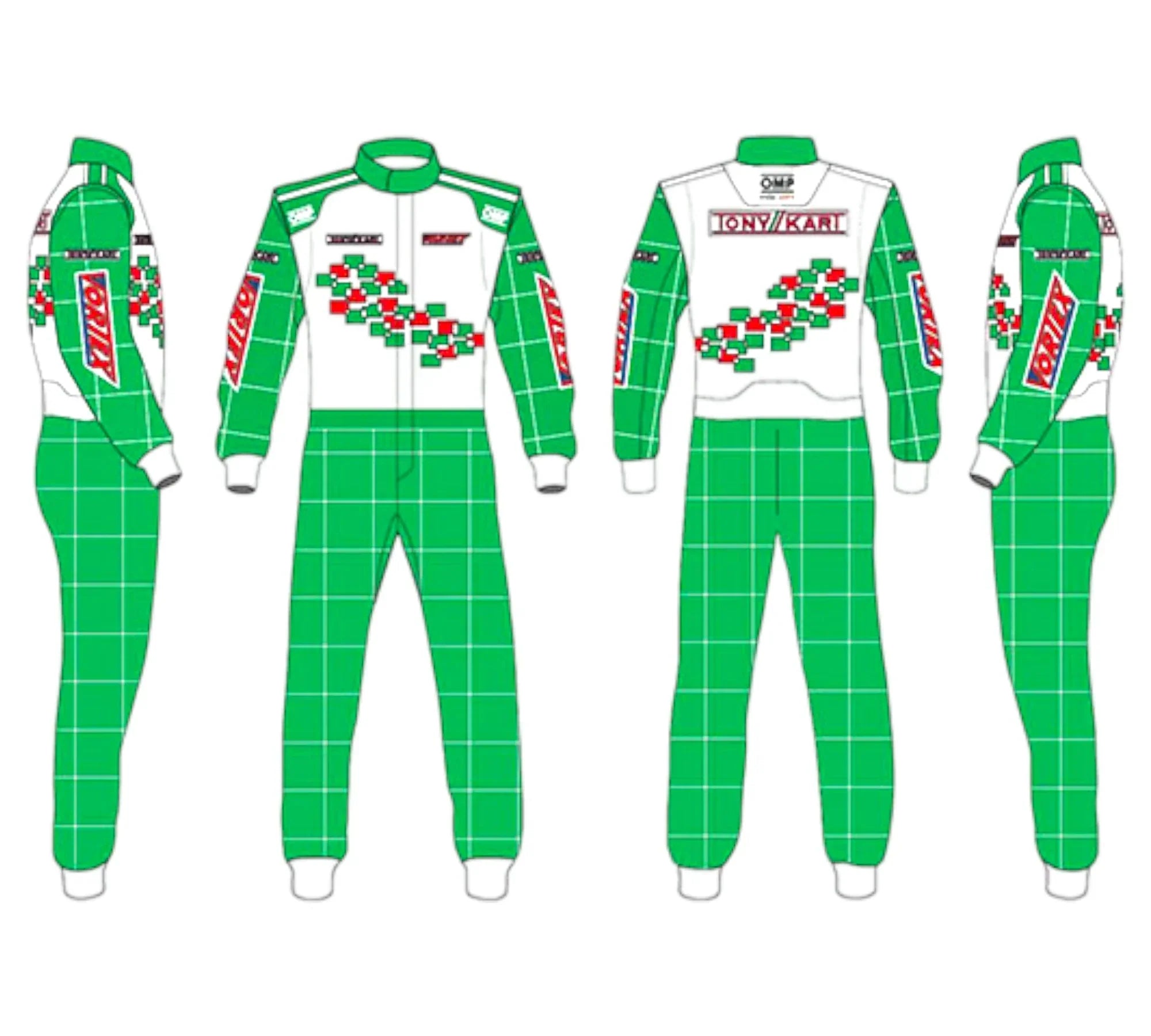 Tony Kart Sublimation Printed Overall – Go Kart Driver Racing Suit